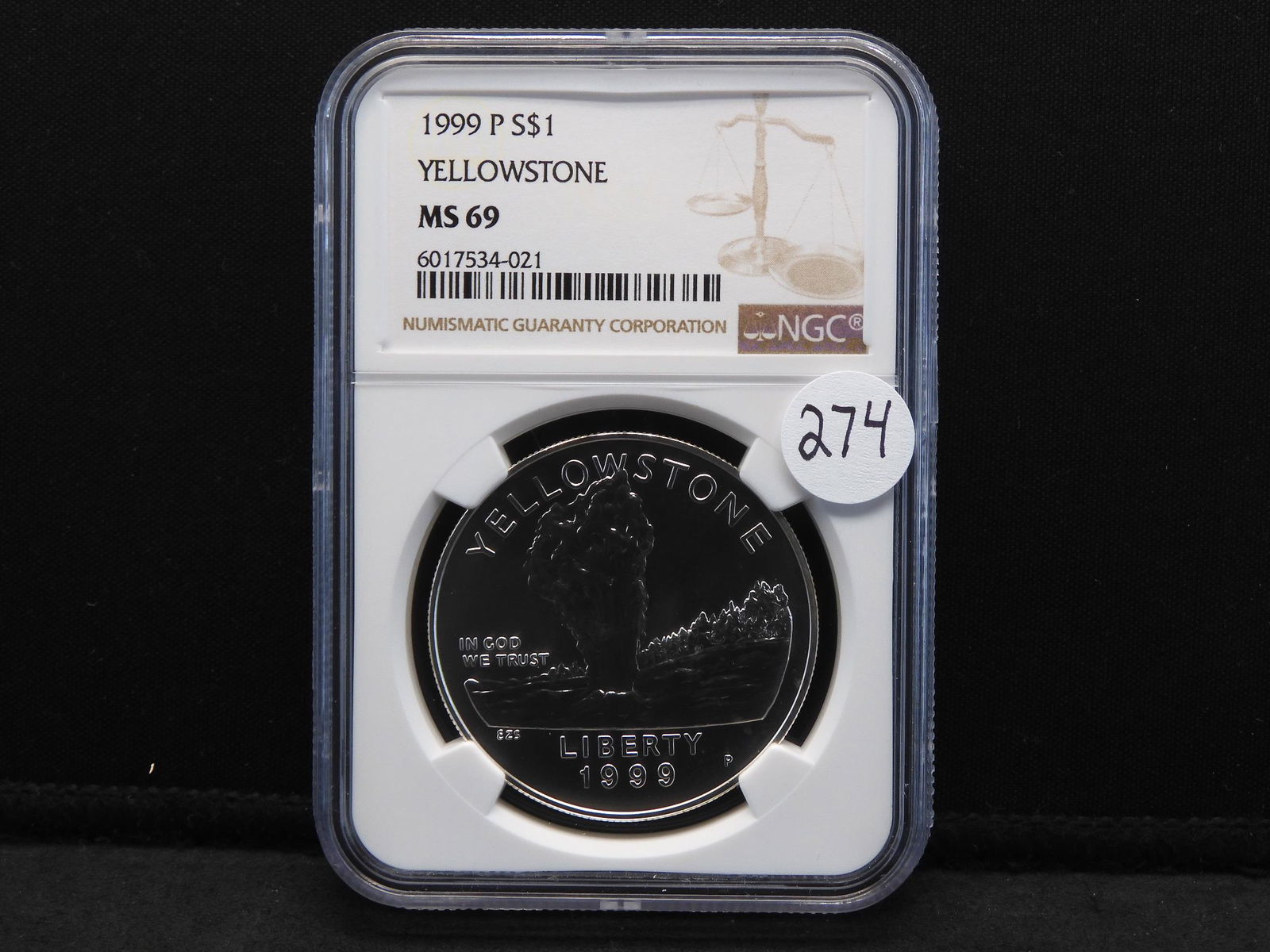 1999 NGC MS69 Yellowstone Silver Dollar (1 of 4)