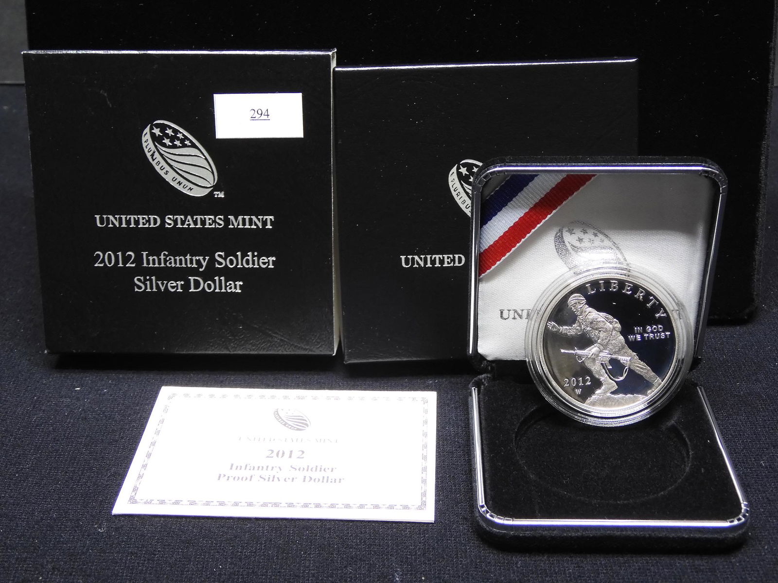 2012-W U.S. Infantry Soldier Proof Silver Dollar OGP (1 of 4)
