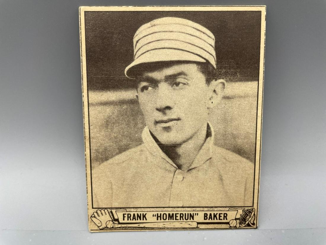 1940 Play Ball Frank Home Run Baker #177 - Trimmed -: 1940 Play Ball Frank Home Run Baker #177 - Trimmed - Superman Back