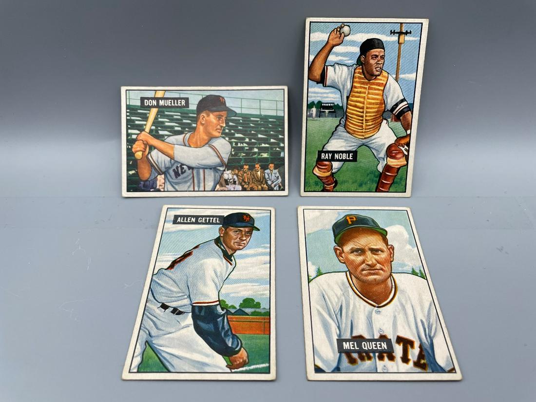 1951 Bowman Baseball Lot of 4 High Number Short Prints (1 of 4)