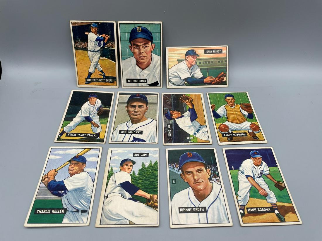 1951 Bowman Baseball Lot of 11 Detroit Tigers - Varying (1 of 7)