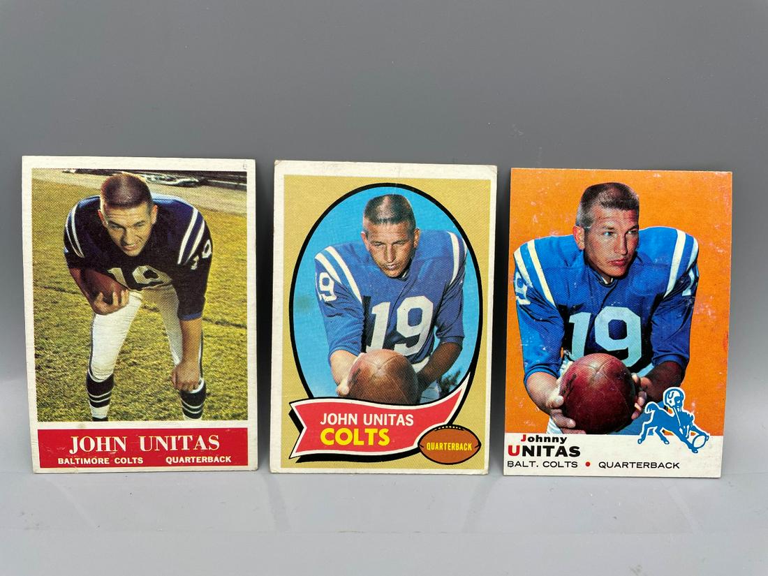 Johnny Unitas Lot of 3 - 1964 Philadelphia #12, 1969 (1 of 7)