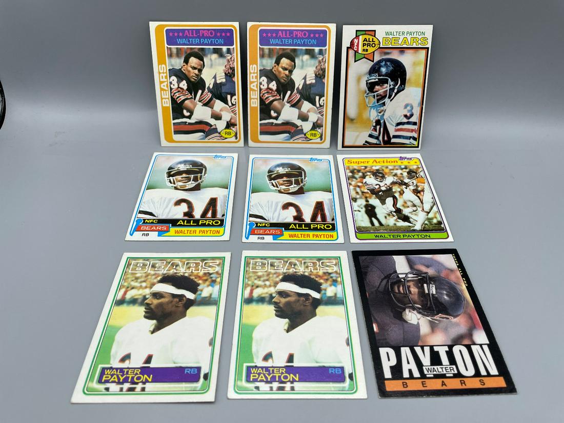 1978-1985 Walter Payton Lot of 9 Cards (1 of 6)