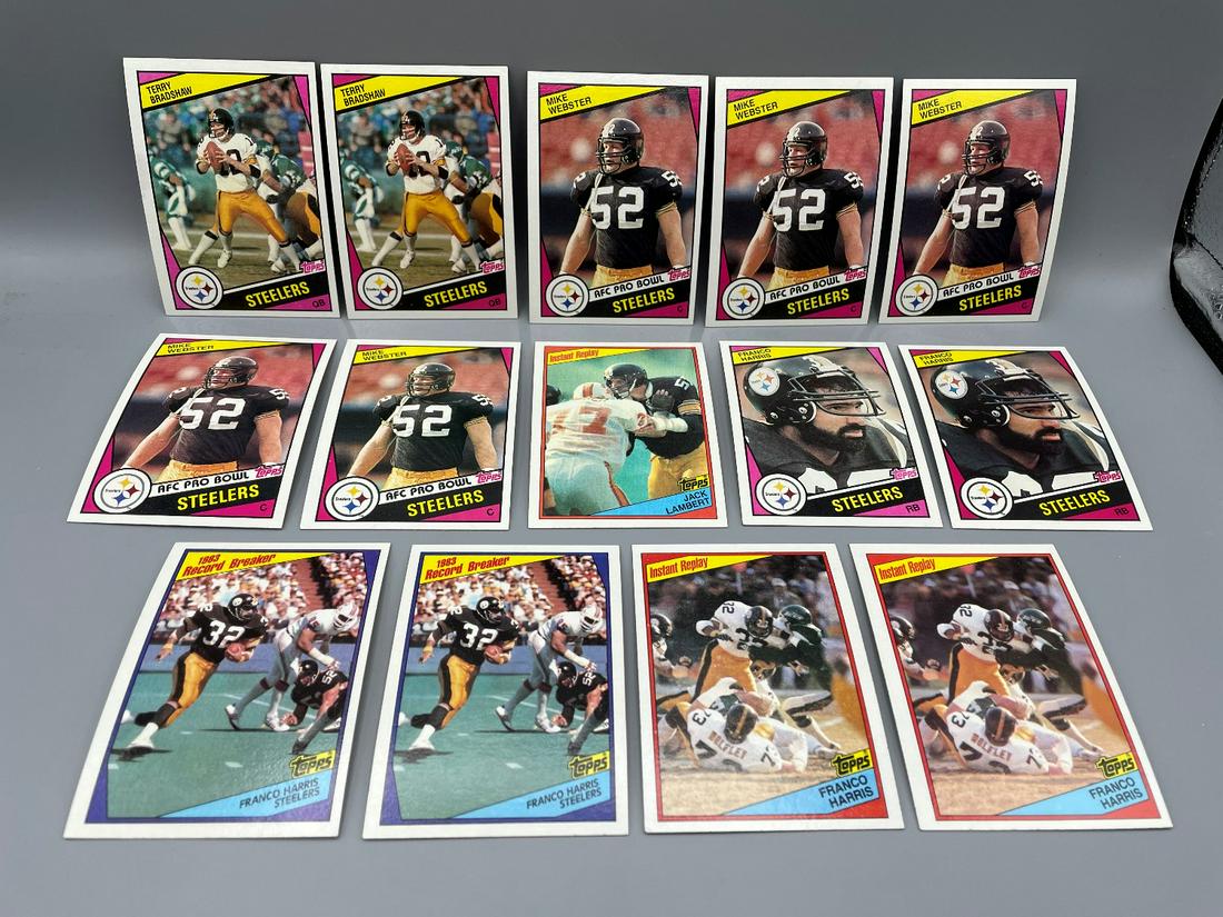 1984 Topps Pittsburgh Steelers Lot of 14 - Terry: 1984 Topps Pittsburgh Steelers Lot of 14 - Terry Bradshaw, Franco Harris, Mike Webster