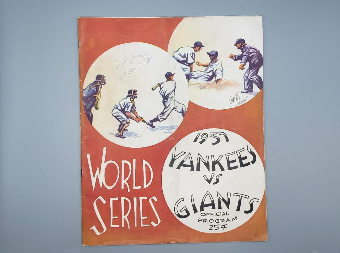 1937 World Series Program Yankees Vs Giants - Yanks Win (1 of 3)