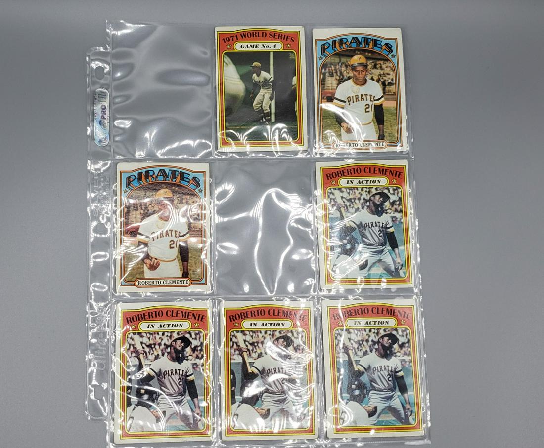 (7) 1972 Topps Roberto Clemente Cards #226,309,310 - (1 of 2)