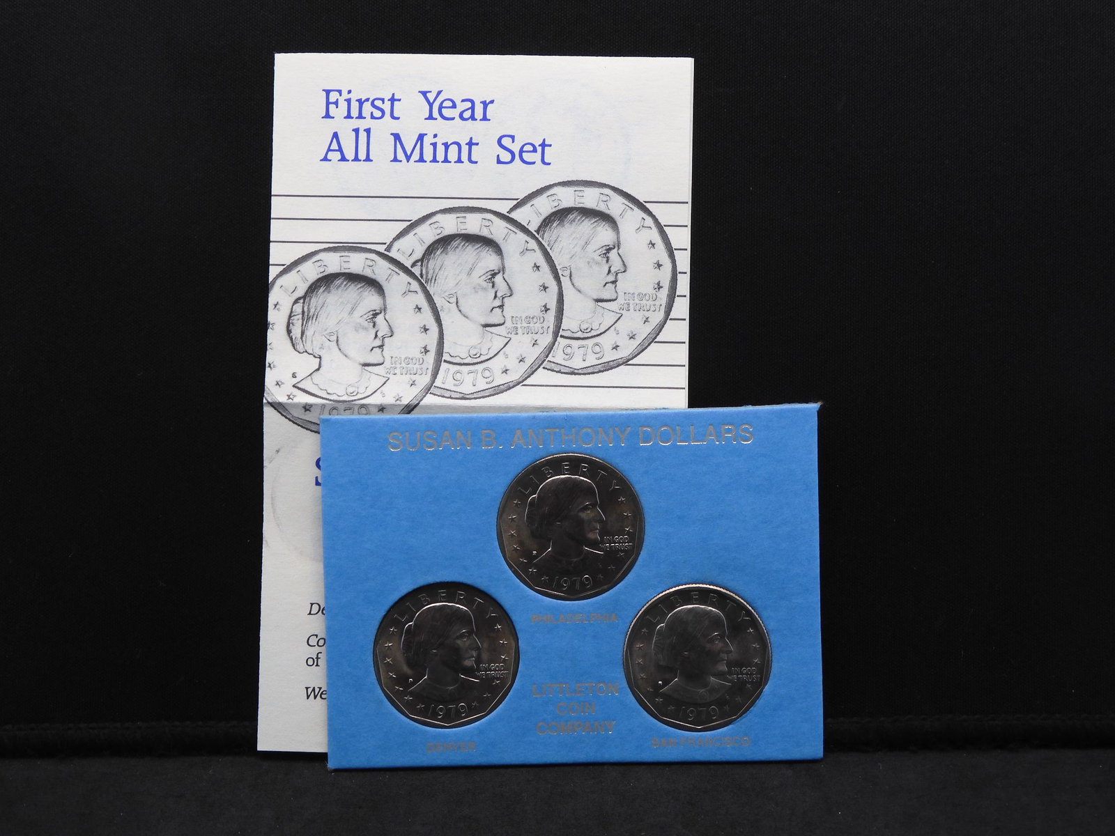 3 - 1979 Susan B. Anthony Dollars - P & D & S Mints: 3 - 1979 Susan B. Anthony Dollars - P & D & S Mints