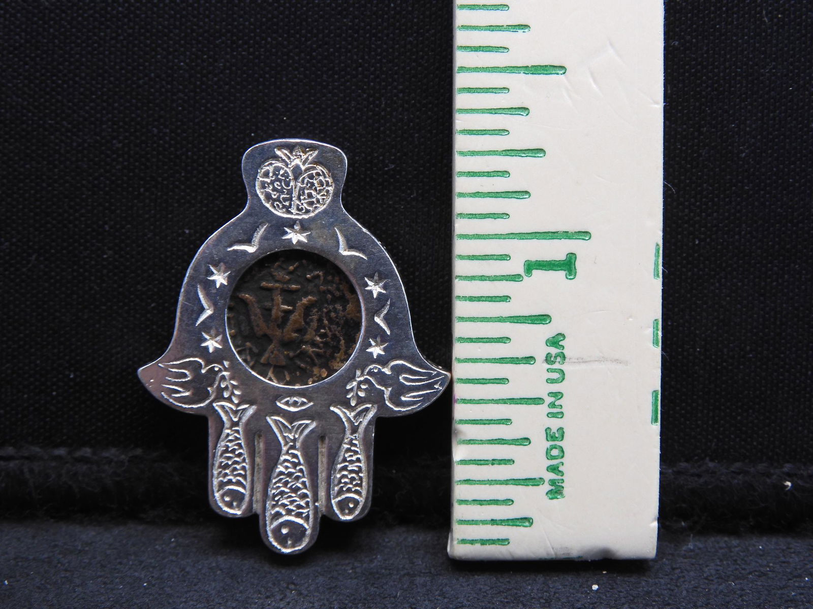 Sterling Silver Pendant w/ Ancient Coin in Center (1 of 4)