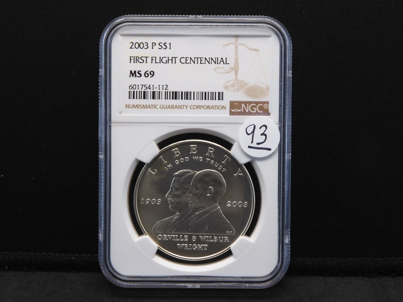 2003-P NGC MS69 First Flight Centennial Silver Dollar (1 of 4)