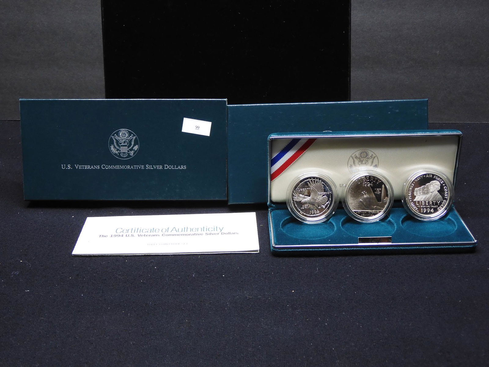 1994 U.S. Veterans Commem 3 Coin Proof Silver Dollars (1 of 6)