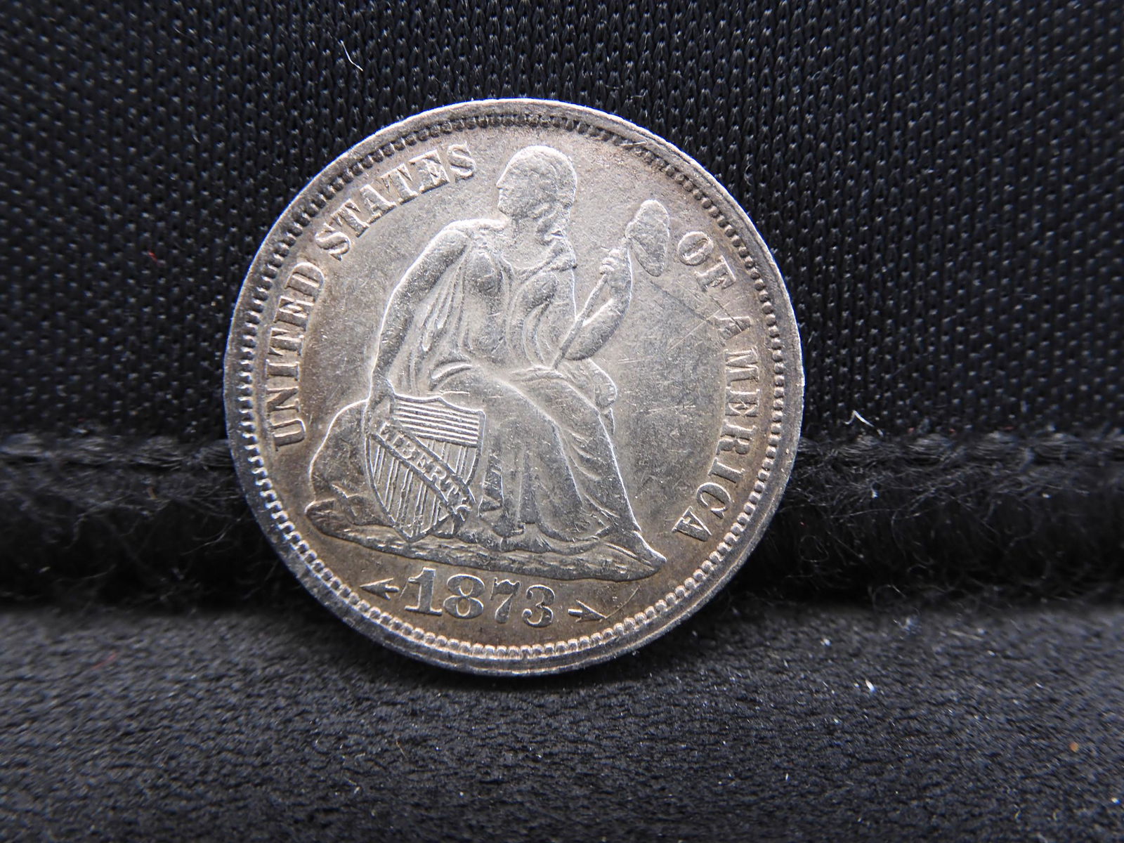1873 w/ Arrows Seated Liberty Silver Dime - Rare Date!! (1 of 2)