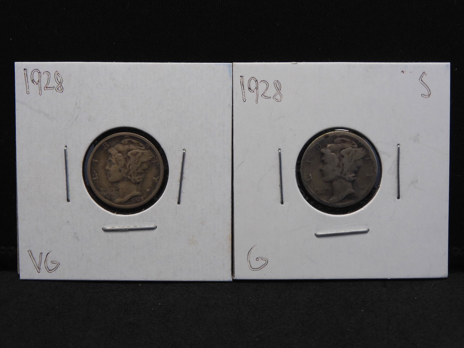 1928-P & 1928-S Mercury Silver Dimes (1 of 5)