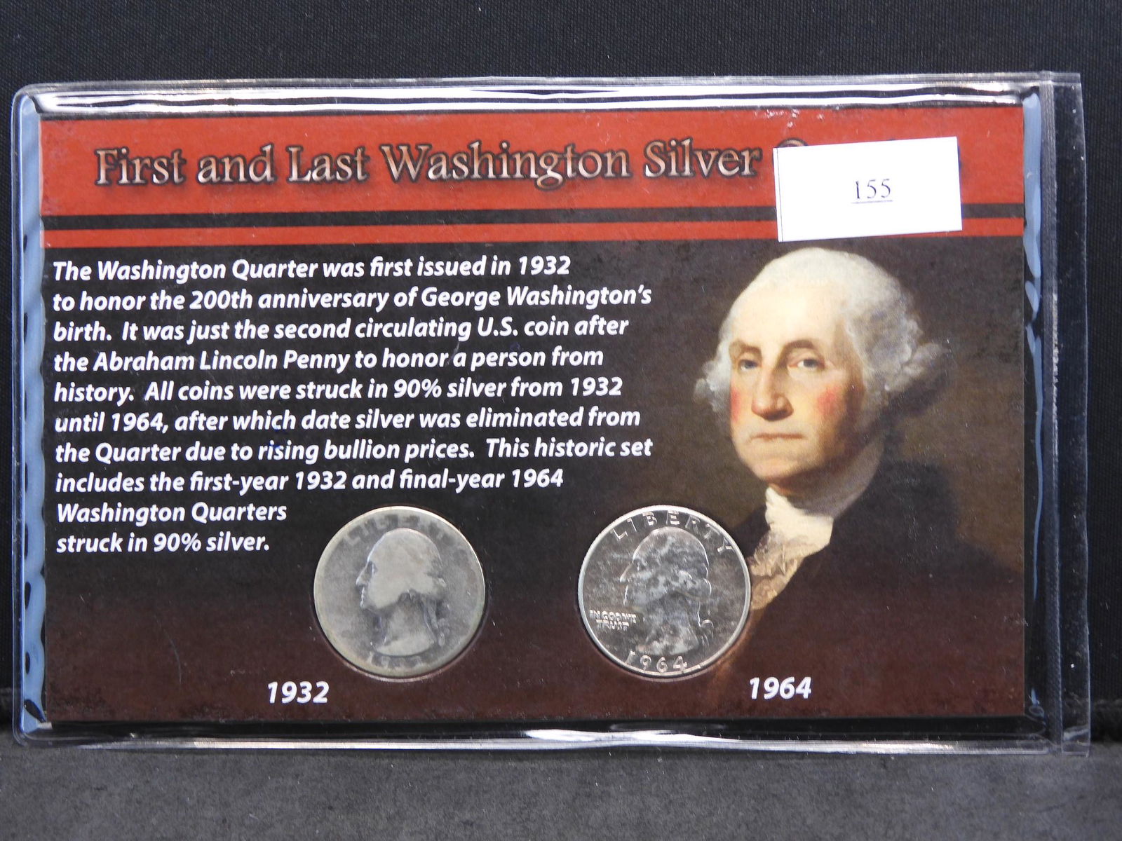 1st & Last Washington Silver Quarters  - 1932 & 1964 in (1 of 4)