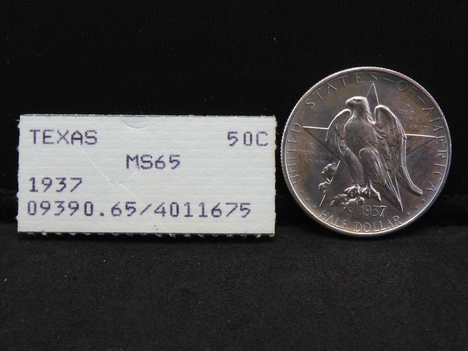 1937 Texas Commem Silver Half Dollar - Gem Unc. With (1 of 3)