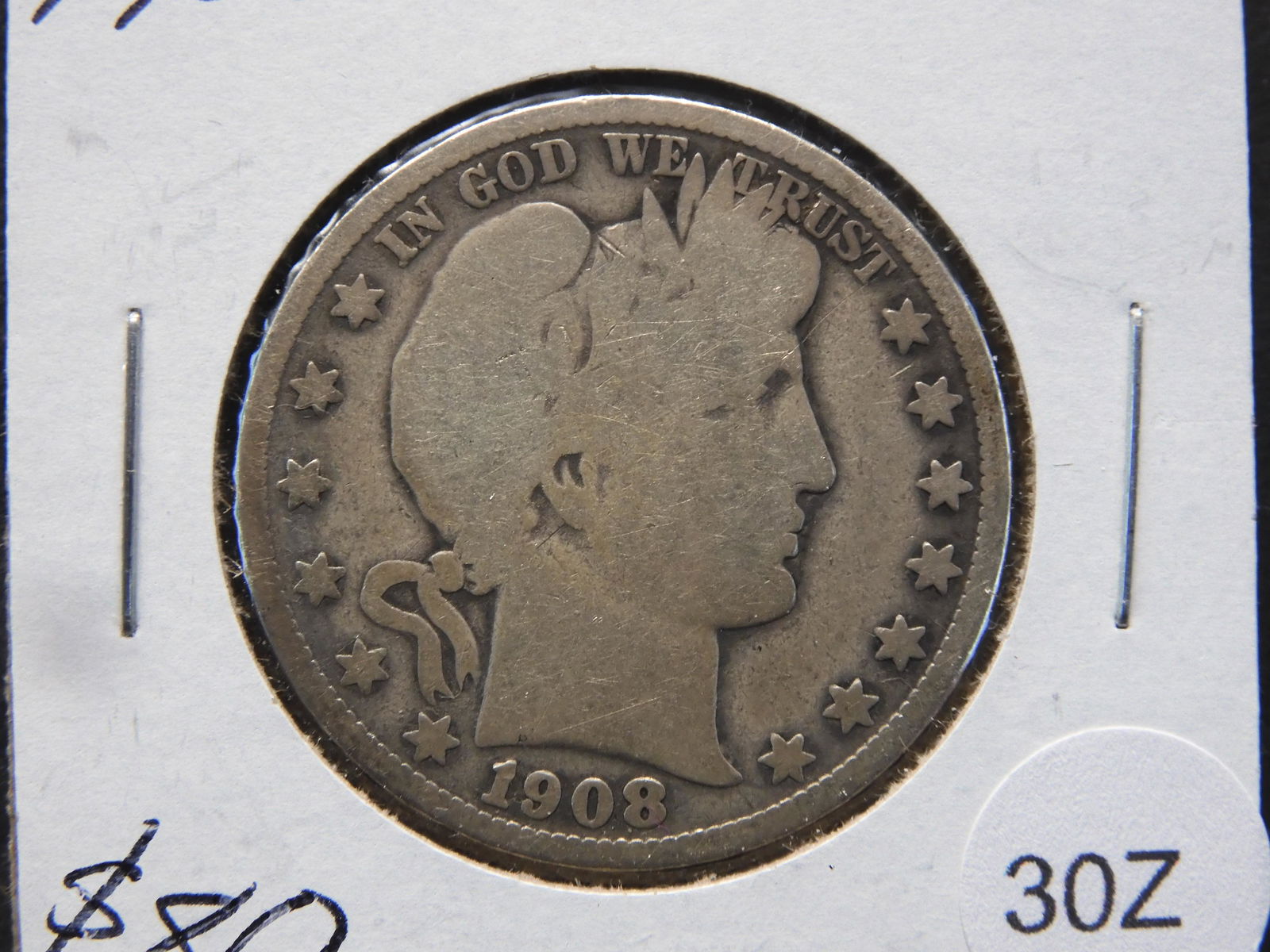 1908-O BARBER HALF DOLLAR (1 of 3)