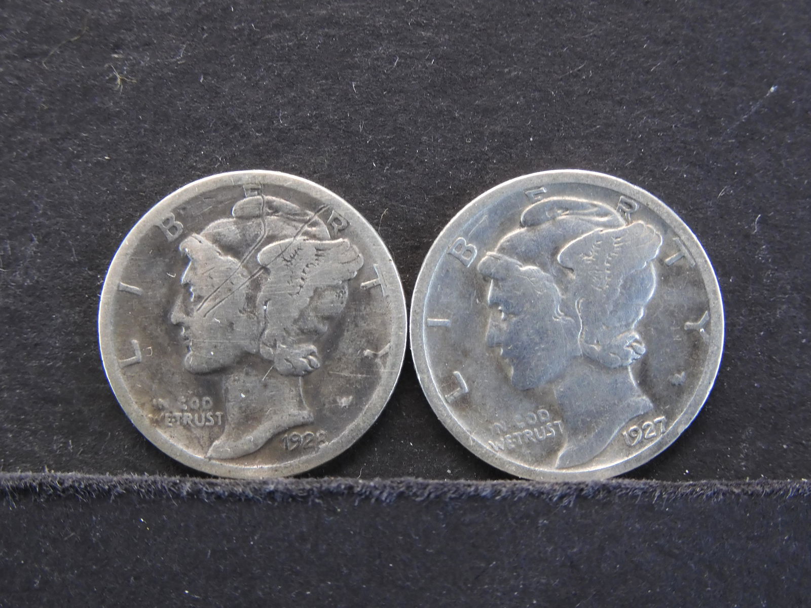 1927 & 1928-S SILVER MERCURY DIME'S (1 of 2)