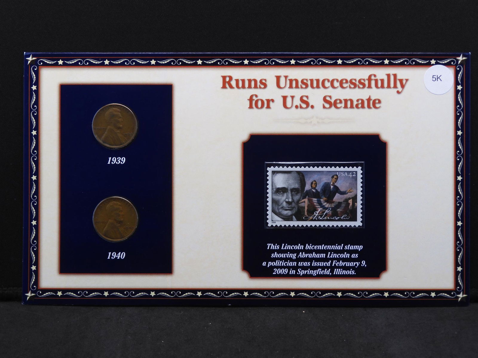 1939 & 1940 Historical Cents & Stamp Set Describing (1 of 5)