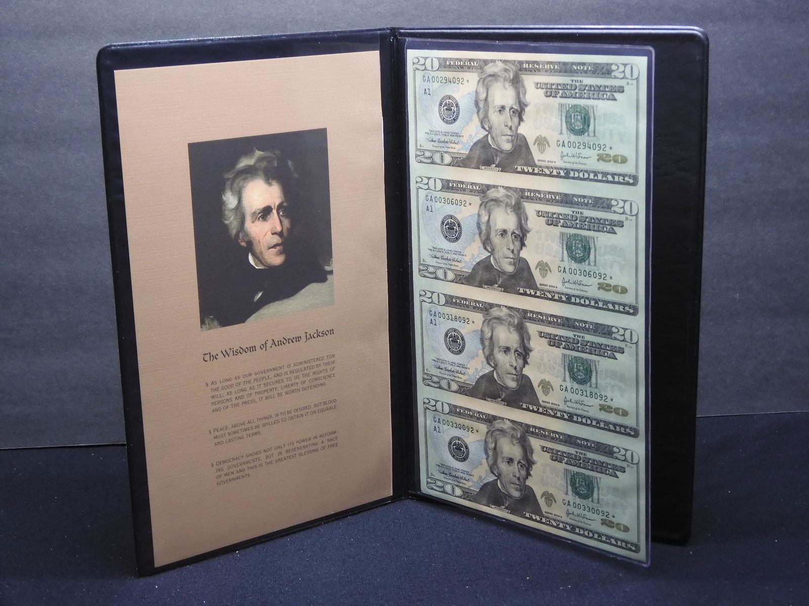 Sheet of 4  2004 A Twenty Dollar Star Notes ( Only (1 of 7)