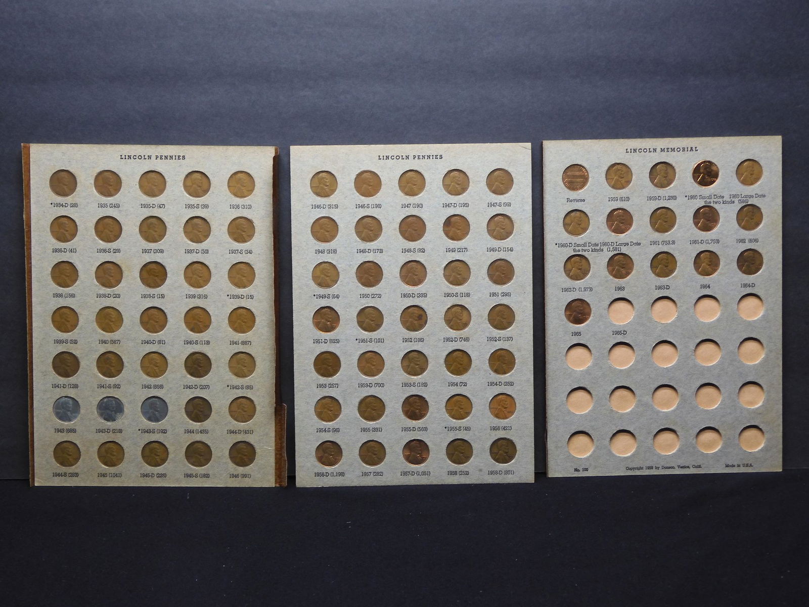 1934-1965 Lincoln Head Wheat Cents Set.  86 Coins (1 of 8)