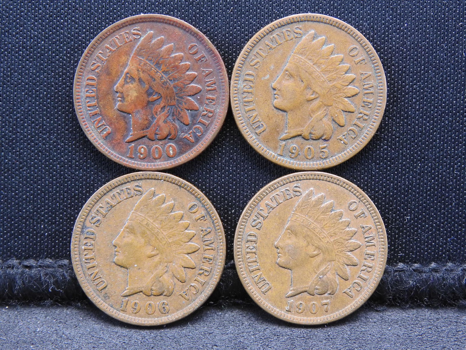 (4) Indian Cents with strong liberties and no (1 of 3)