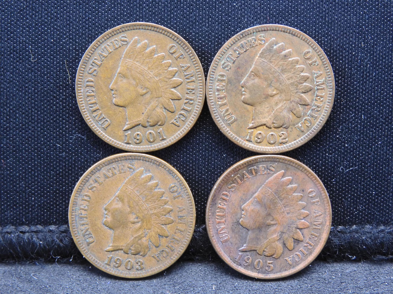 (4) Indian Cents with strong liberties and no (1 of 3)