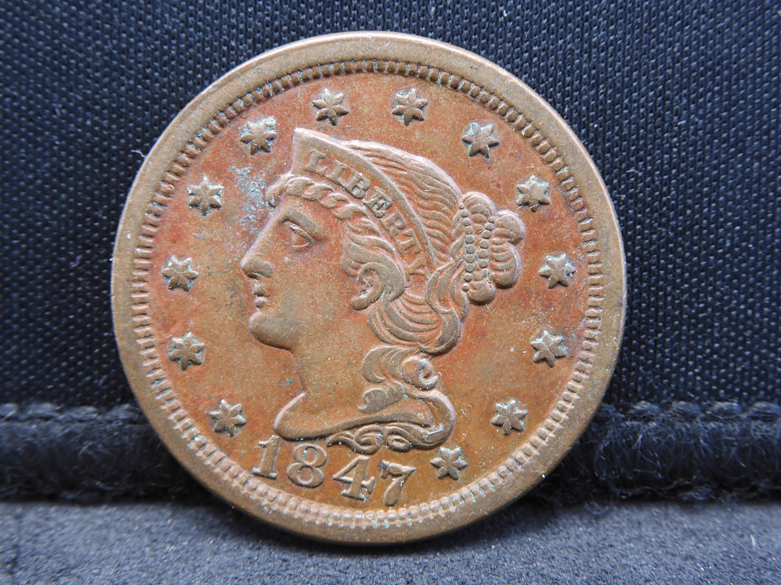 1847 Braided Hair Large Cent. (1 of 2)
