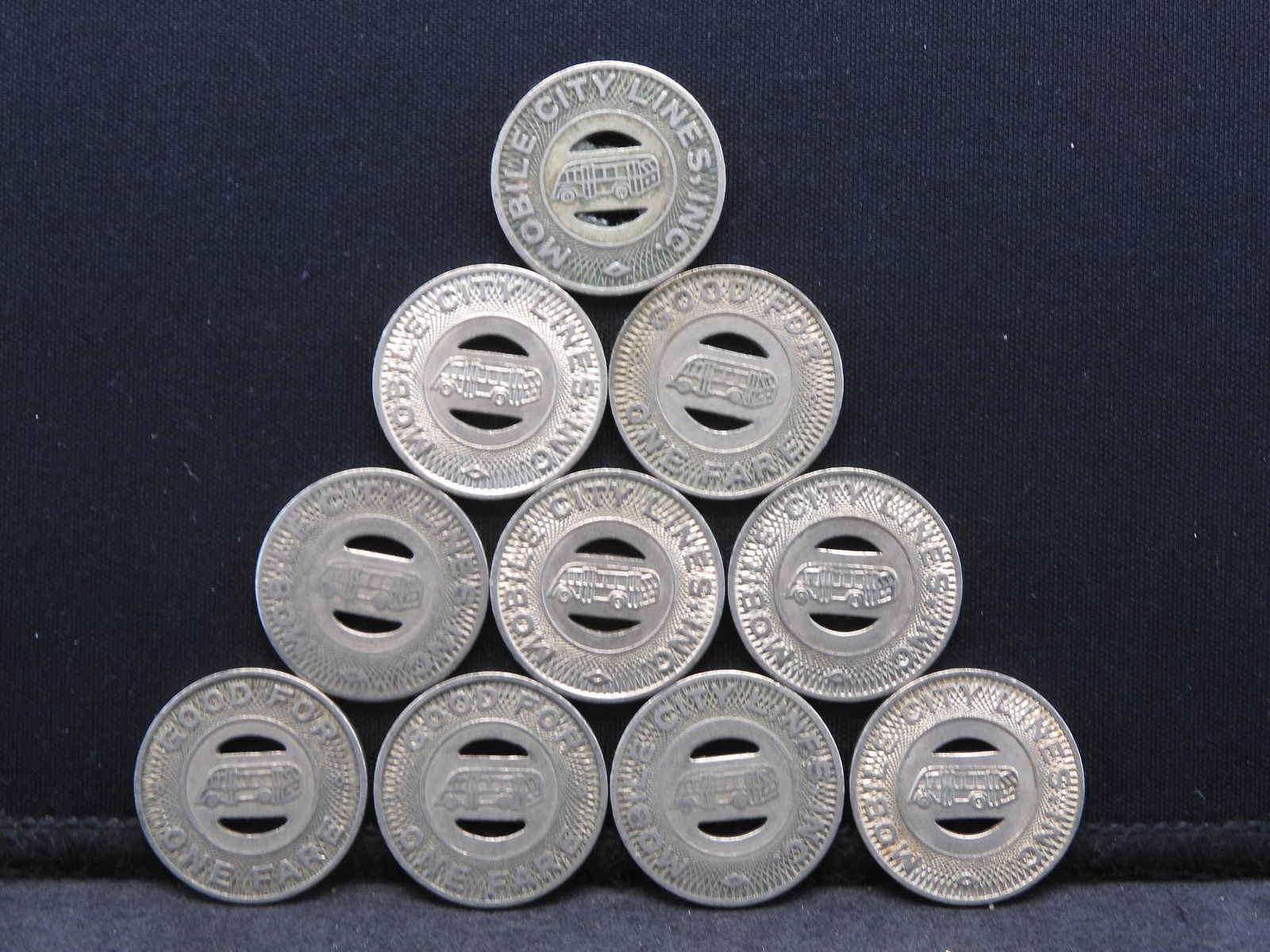 Group of 10 Transit Tokens. (1 of 2)