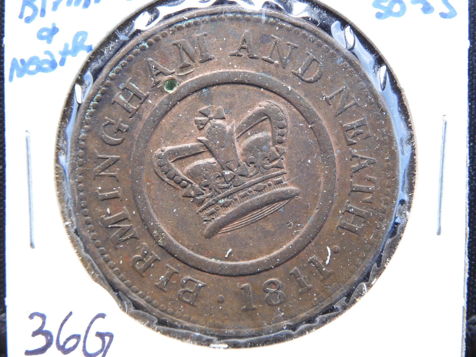 1811 Warwickshire Birmingham Copper Token (1 of 3)