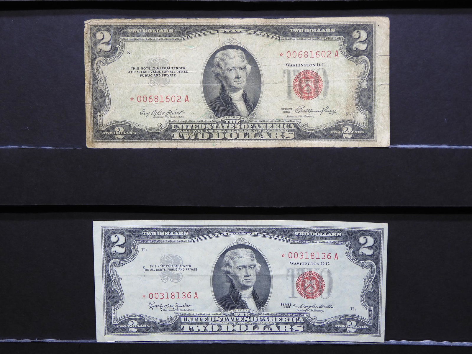 1953 and 1963 $2 US Red Seal â€œSTARâ€ Replacement (1 of 6)