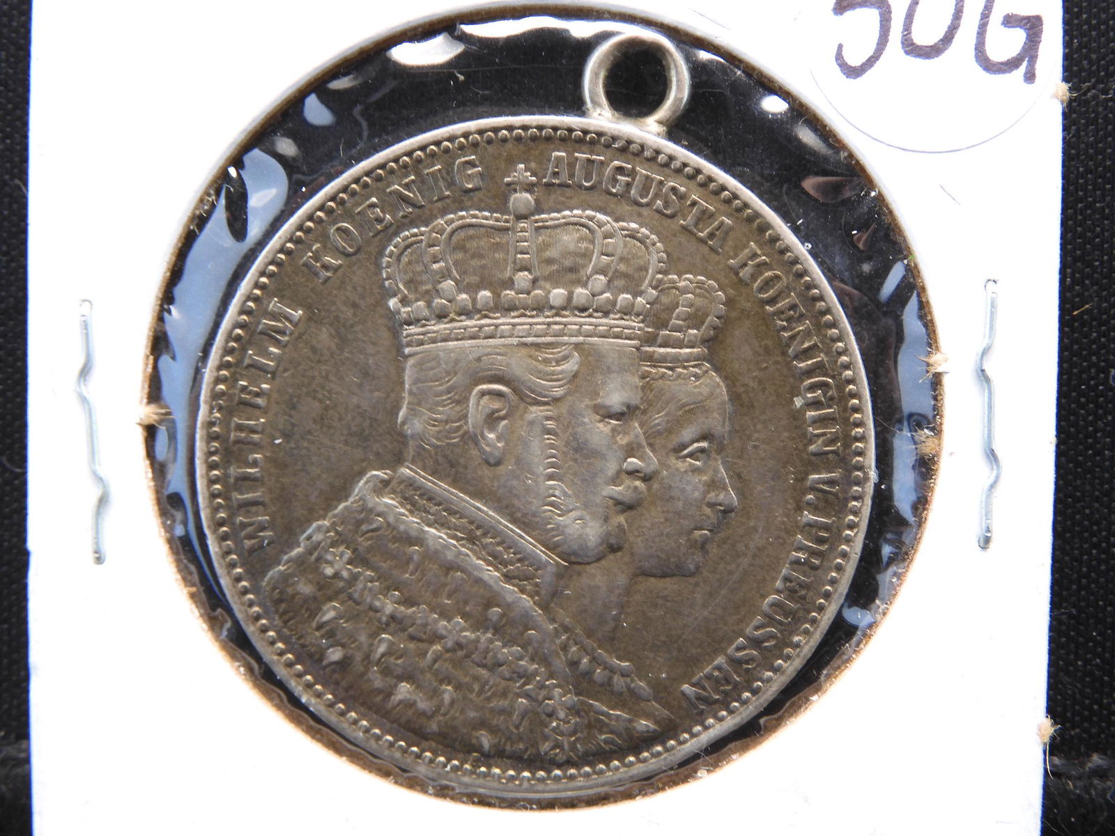 1861 1 Thaler Prussia Wilhelm and Augusta Koenig - (1 of 3)