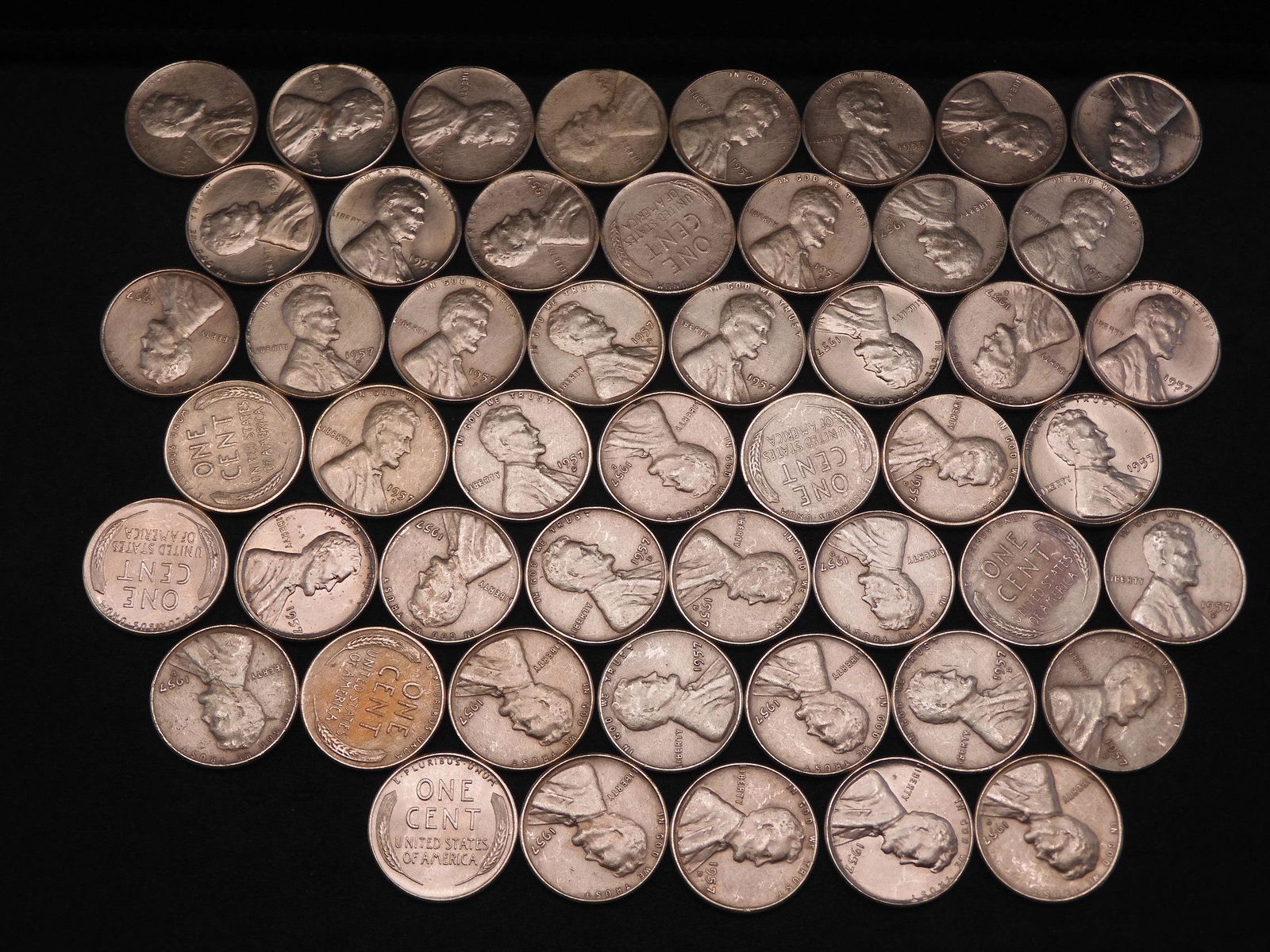 (20) 1957-P/ (30) 1957-D Lincoln Wheat Cents (1 of 3)