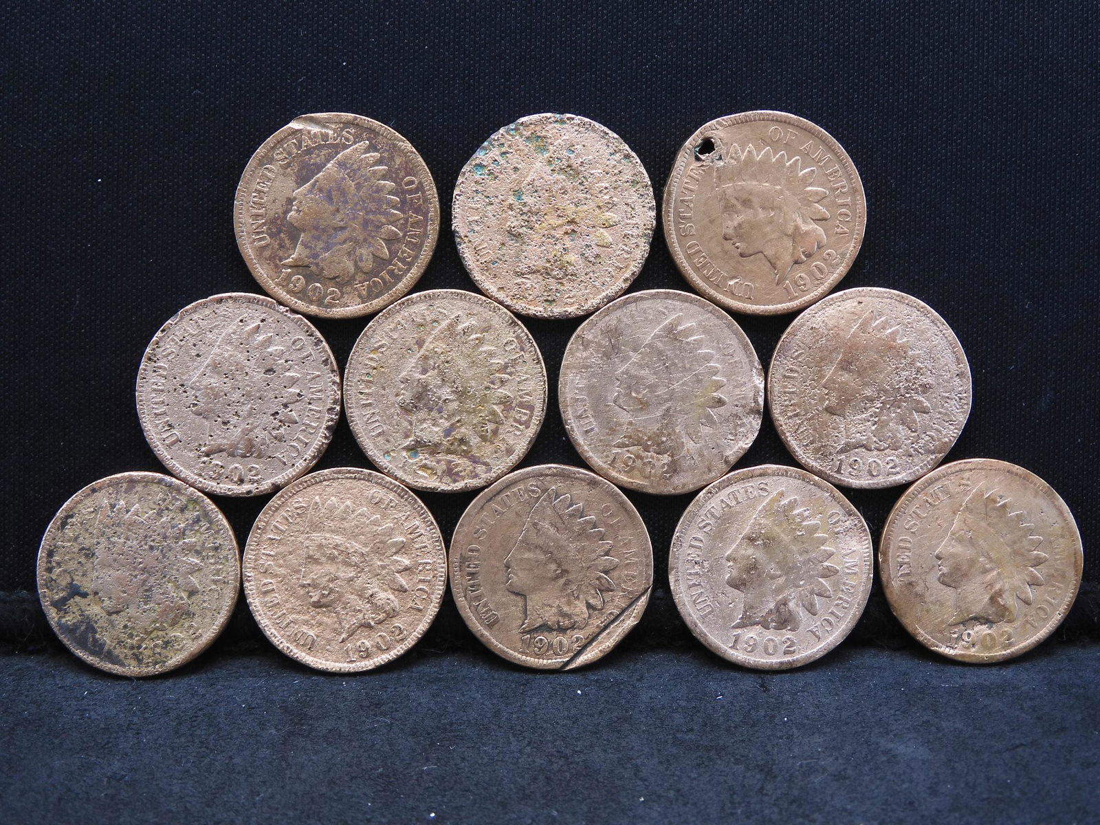 (10) 1902 Indian Head Cents (1 of 2)