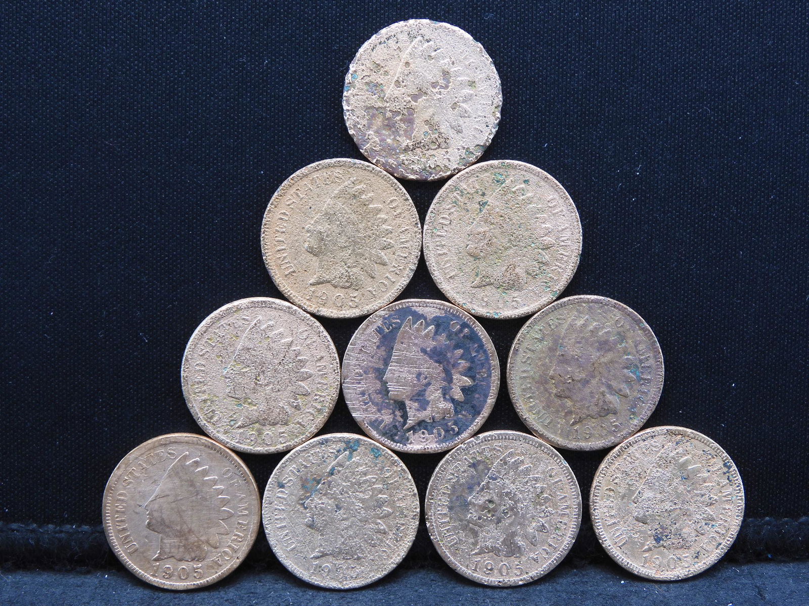 (10) 1905 Indian Head Cents (1 of 2)