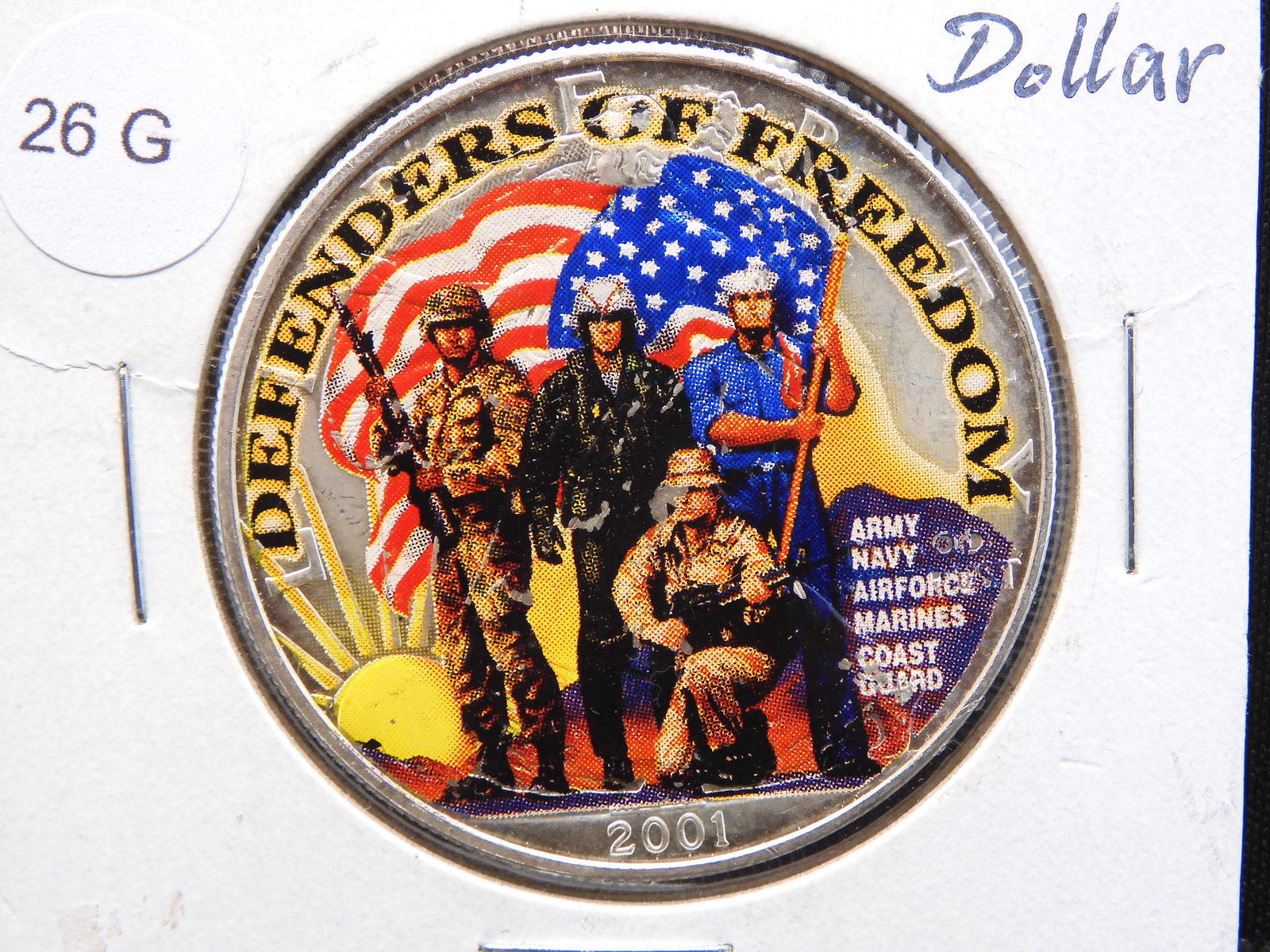 2001 Silver Eagle Colorized Dollar Defenders of Freedom (1 of 3)