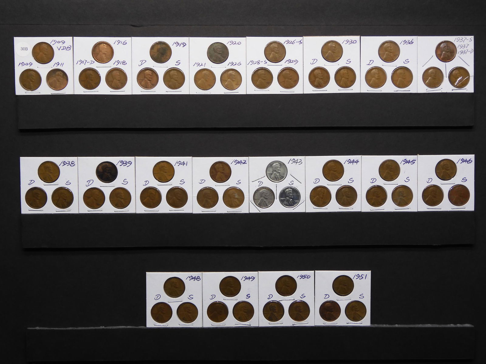 1909 VDB - 1951 P/D/S Lincoln Wheat Cents (1 of 12)