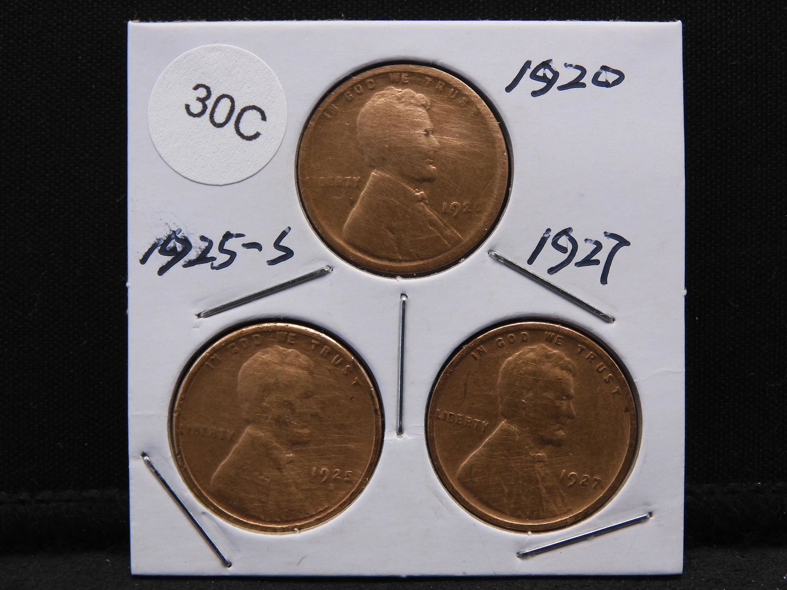 1920,1925-S,1927  Lincoln Wheat Cents (1 of 2)