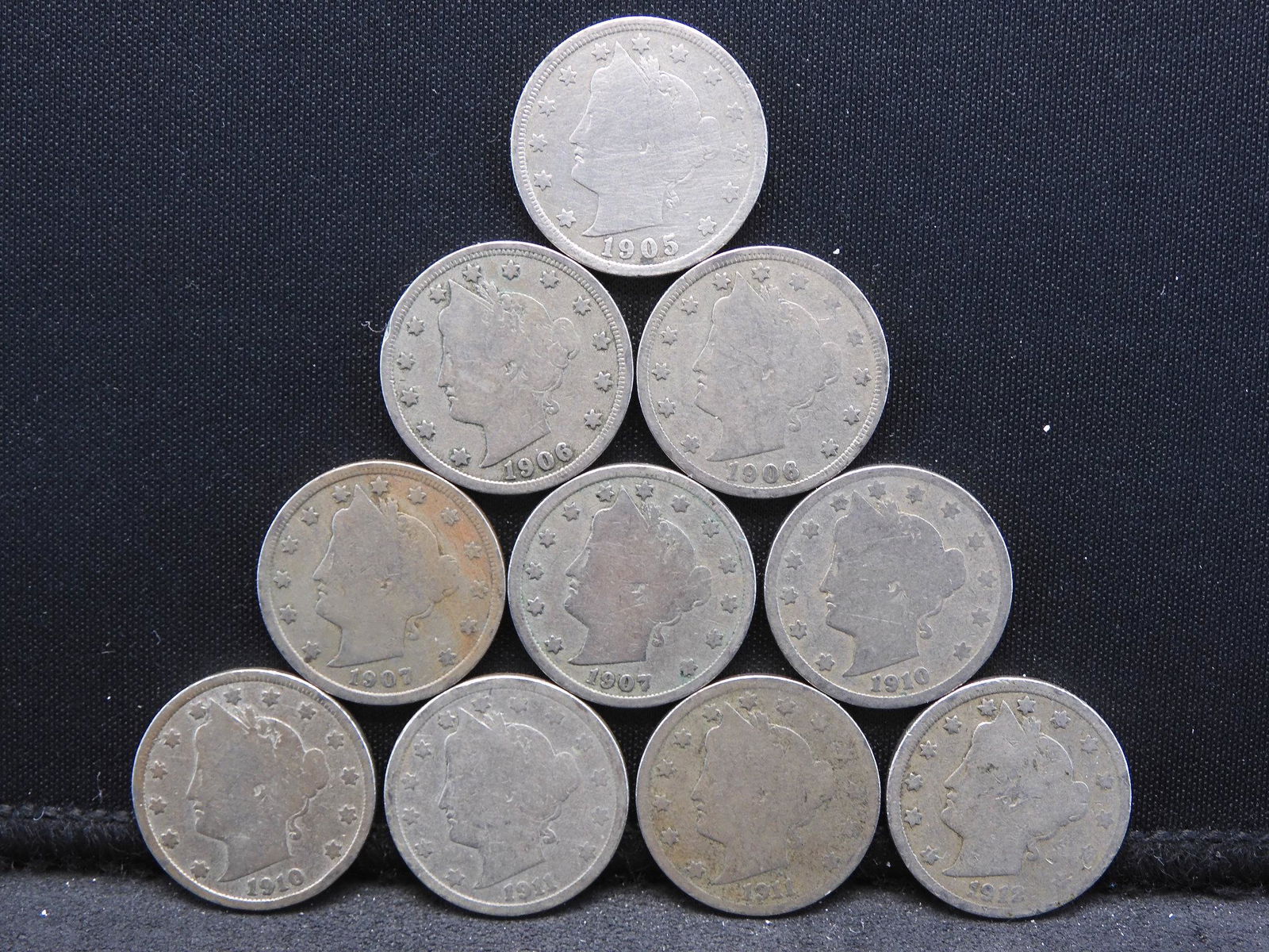 (10) Mixed Date Liberty Head V Nickels (1 of 2)