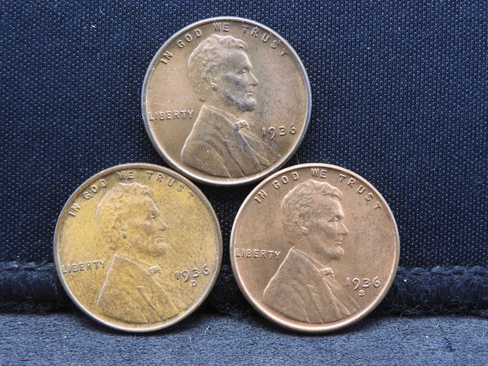 1936 Lincoln Wheat Cents - All 3 Mints - P & D & S (1 of 2)