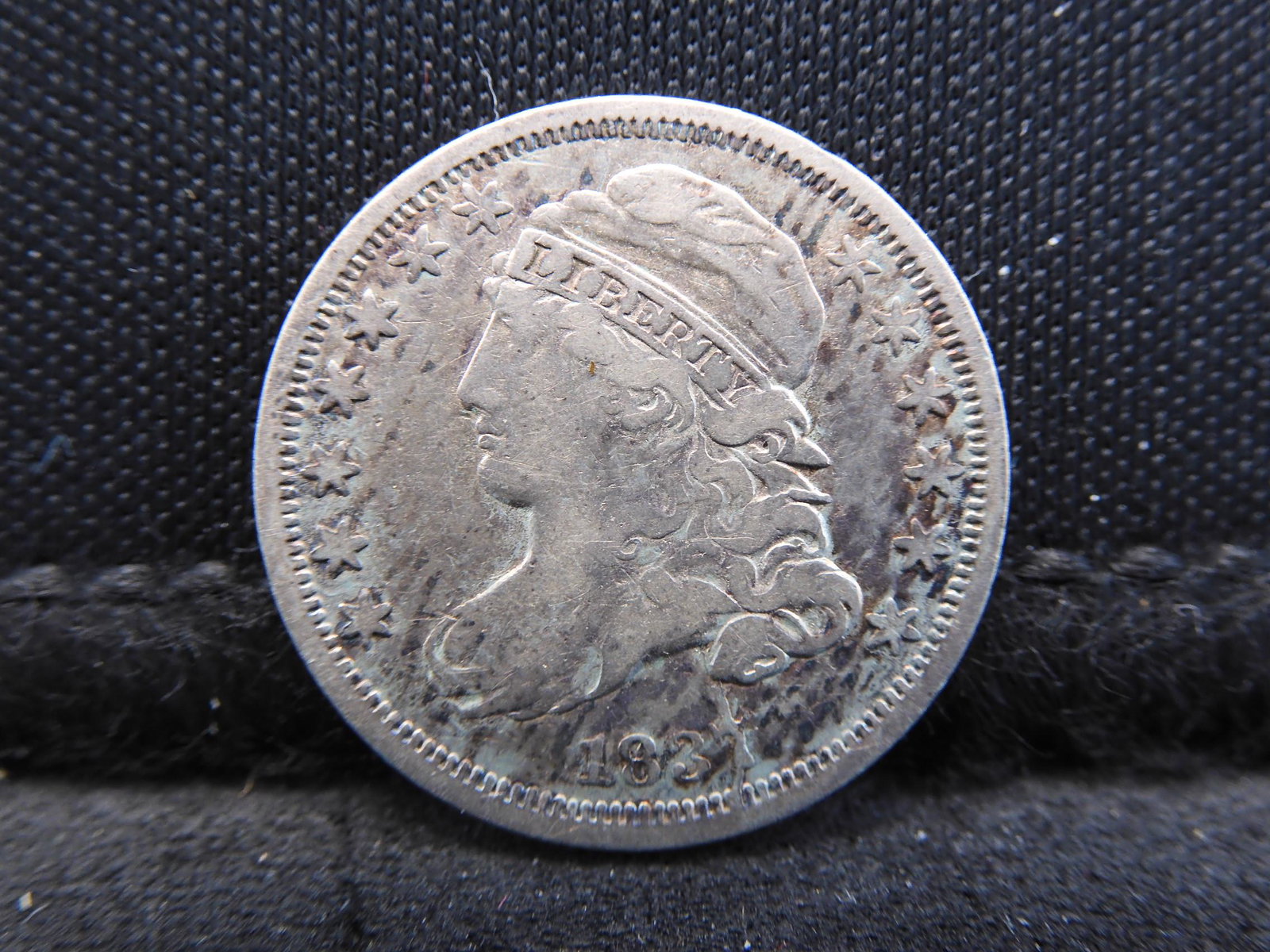 1837 Capped Bust Silver Dime - Fine Condition (1 of 2)