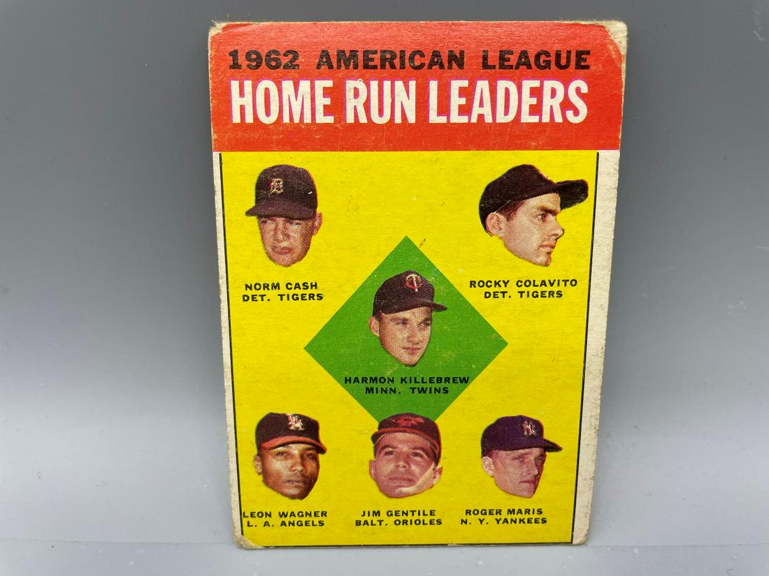 1963 Topps Roger Maris/Harmon Killebrew AL HR Leaders (1 of 3)