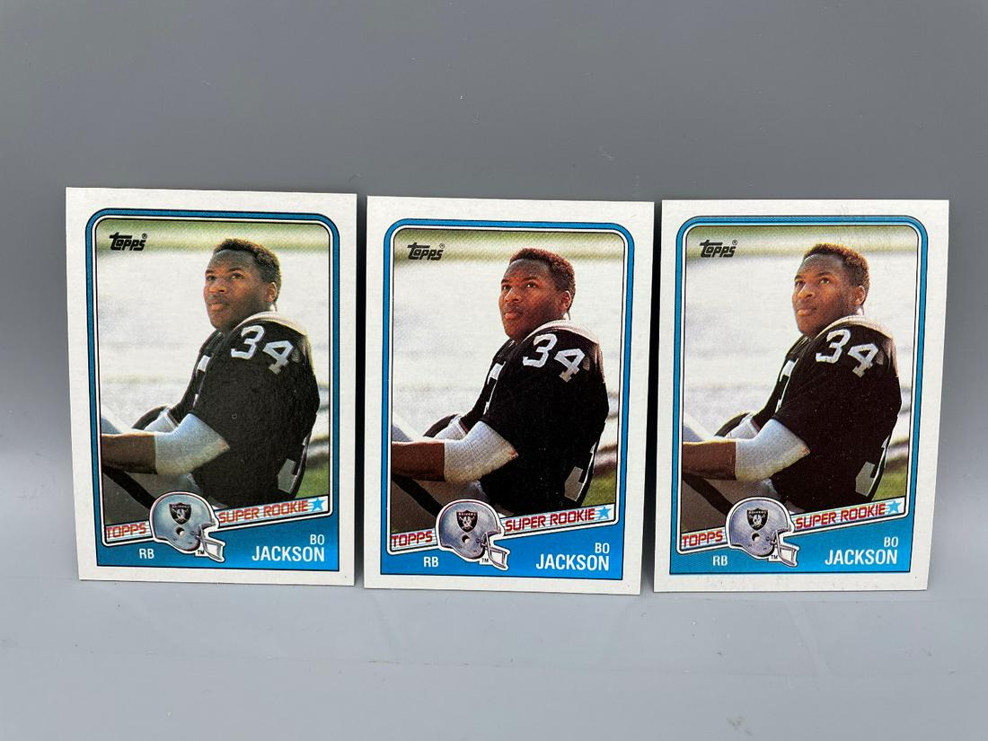 1988 Topps Bo Jackson RC #327 Lot of 3 (1 of 2)