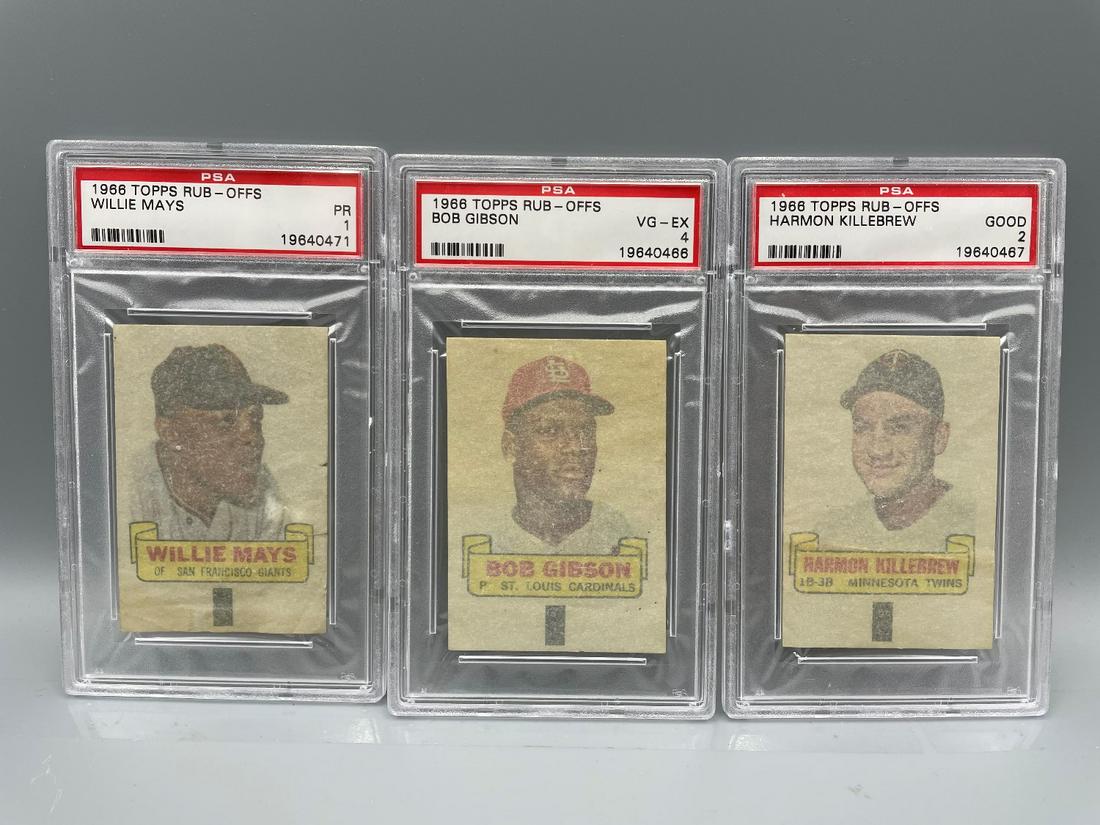 1966 Topps Rub Offs Lot of 3 PSA Graded - Willie Mays, (1 of 2)