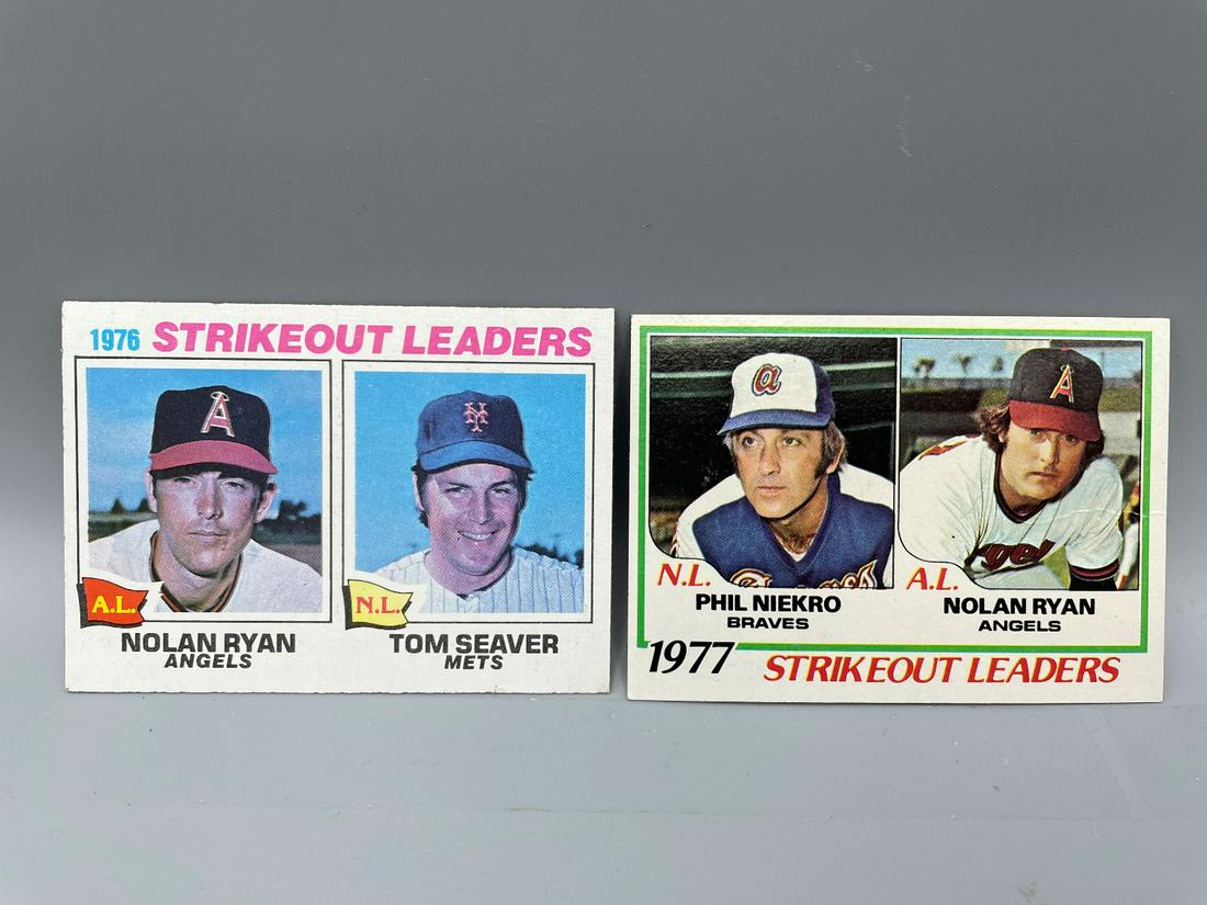 1976 & 1977 Topps Strikeout Leaders Nolan Ryan, Tom (1 of 3)