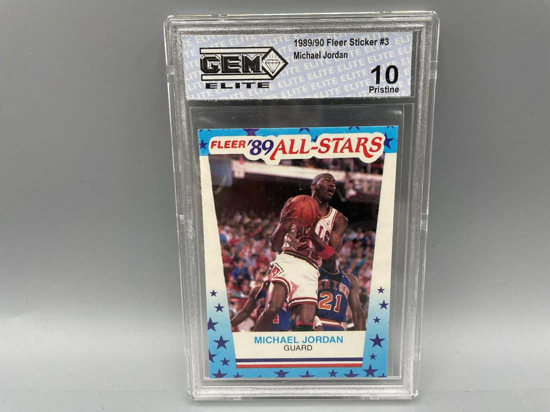 1989-90 Fleer Michael Jordan Sticker #3 GEM ELITE 10: 1989-90 Fleer Michael Jordan Sticker #3 GEM ELITE 10