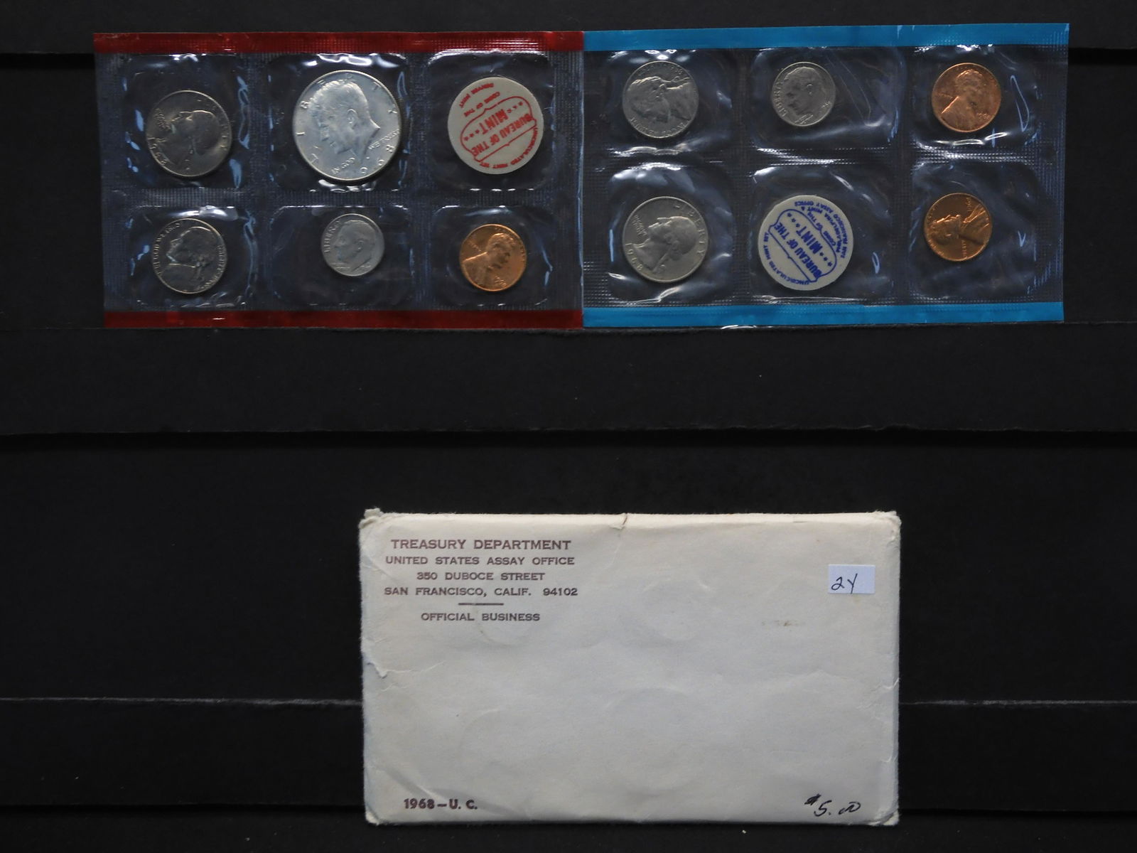 1968 P&D US Uncirculated Mint Set - 40% Silver Half (1 of 5)
