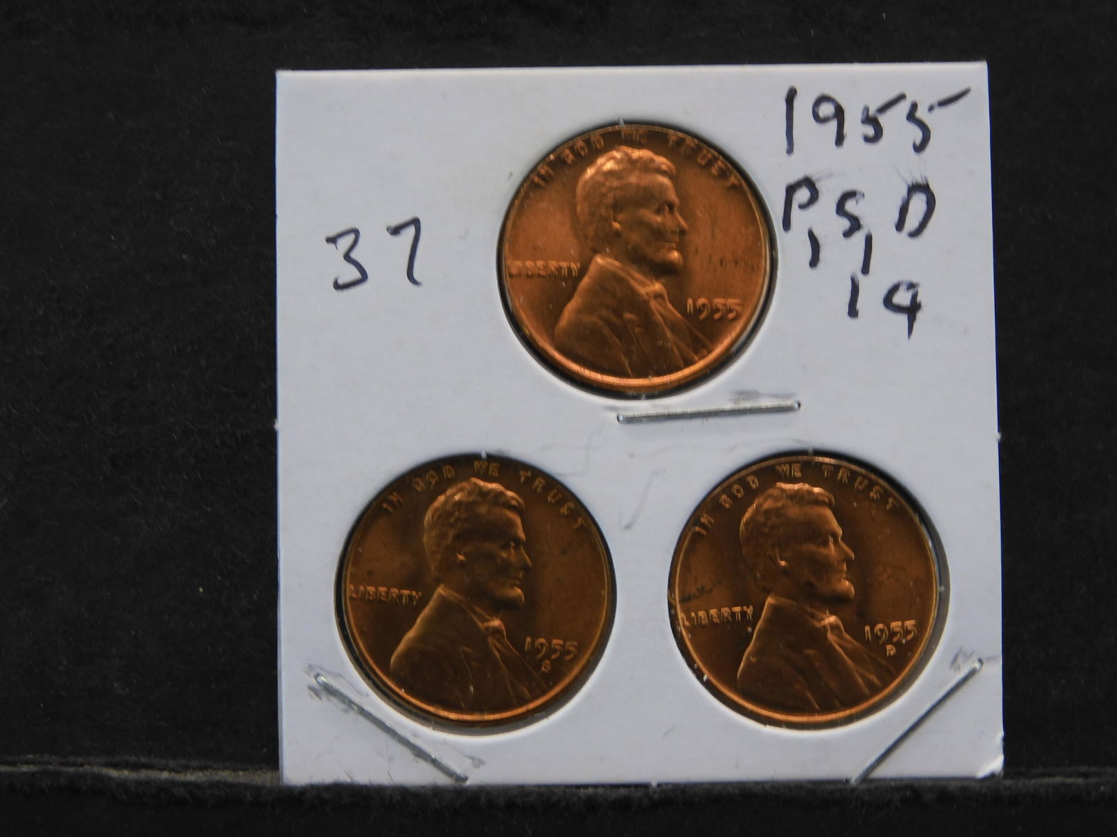 1955 PDS Lincoln Wheat Cents Red BU (1 of 3)