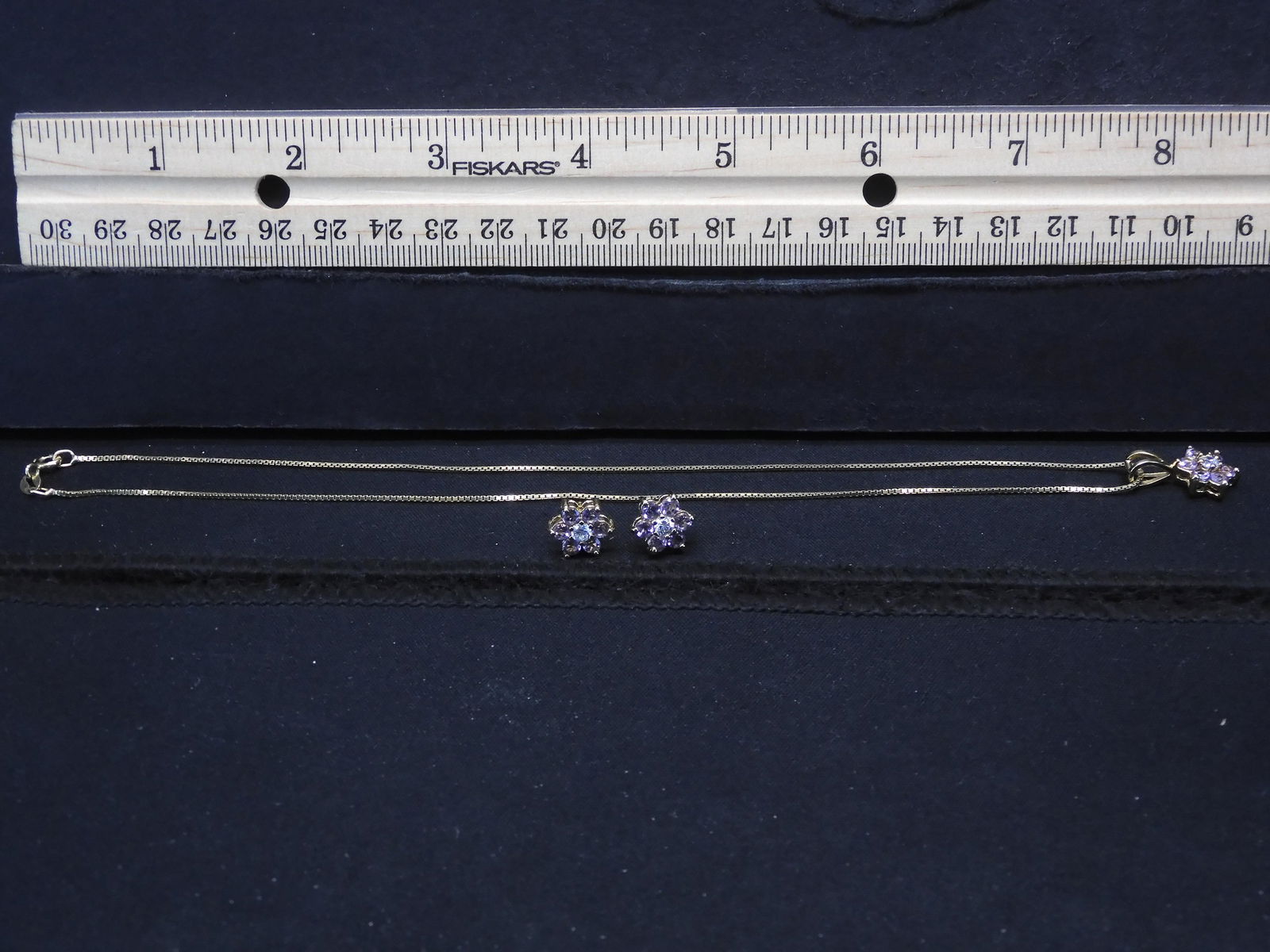 Gold on .925 Amethyst Necklace & Earrings Set - (1 of 4)