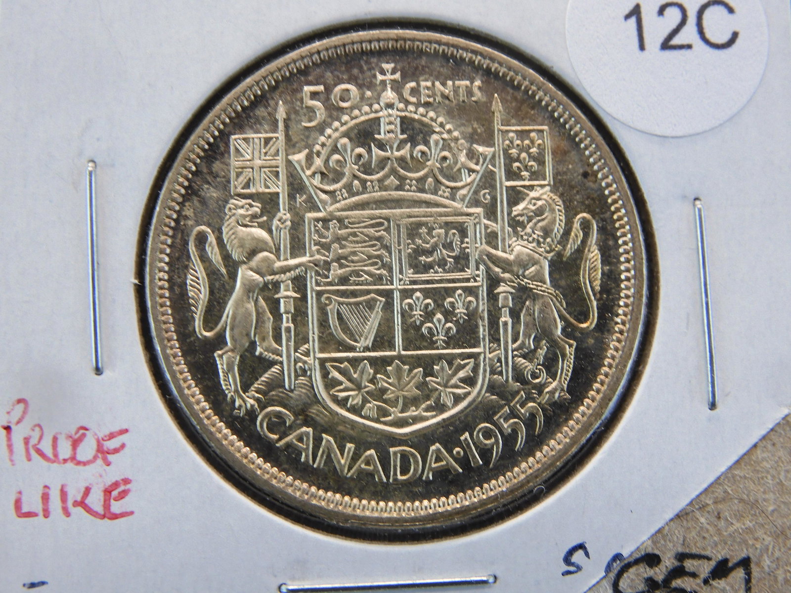 1955 Canada 50c.  Proof Like.  Gem BU. (1 of 3)
