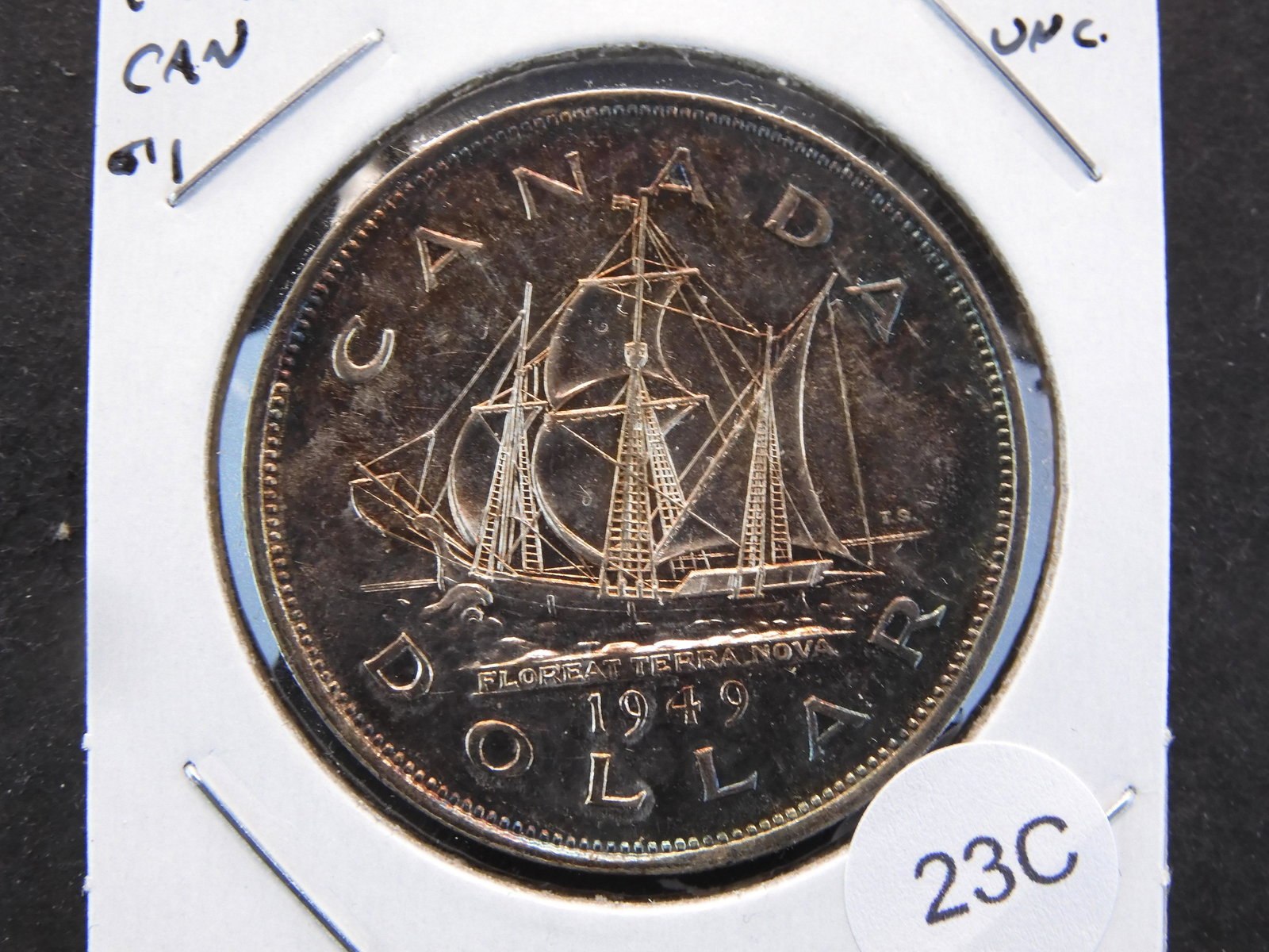 1949 Canada $1.  Nice UNC.  Toned. (1 of 3)