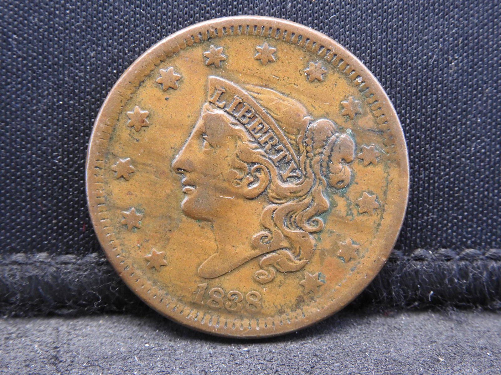 1838 US Large Cent.  Newcomb 2.  Extremely Fine with no (1 of 3)